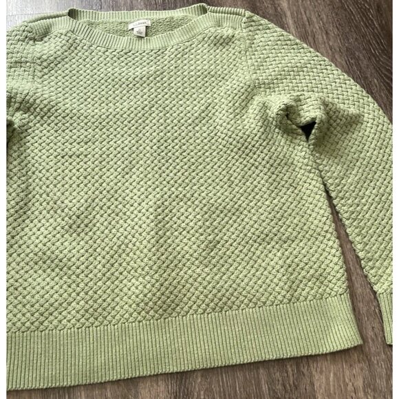 Vintage LL Bean Women’s Size M Knitted Mint Green Sweatshirt Crew Neck Sweater - Picture 3 of 14